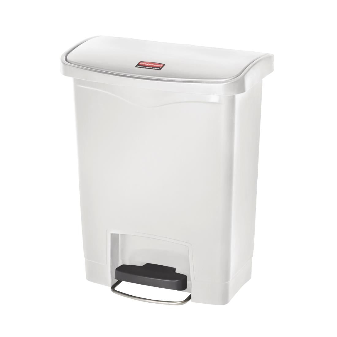 Rubbermaid Slim Jim Front Step-On Pedal Bin 30Ltr - White