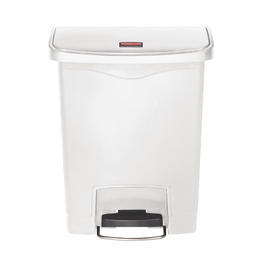 Rubbermaid Slim Jim Front Step-On Pedal Bin 30Ltr - White