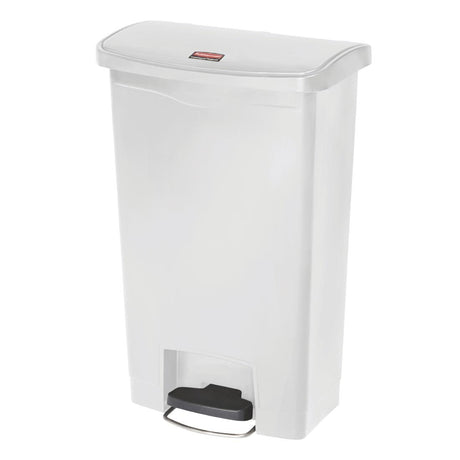 Rubbermaid Slim Jim Front Step-On Pedal Bin 50Ltr - White