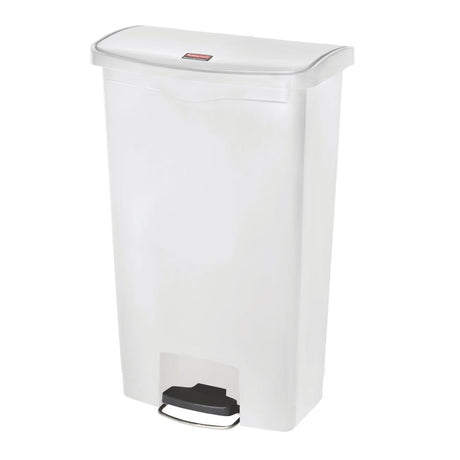 Rubbermaid Slim Jim Front Step-On Pedal Bin 68Ltr - White