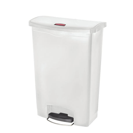 Rubbermaid Slim Jim Front Step-On Pedal Bin 90Ltr - White