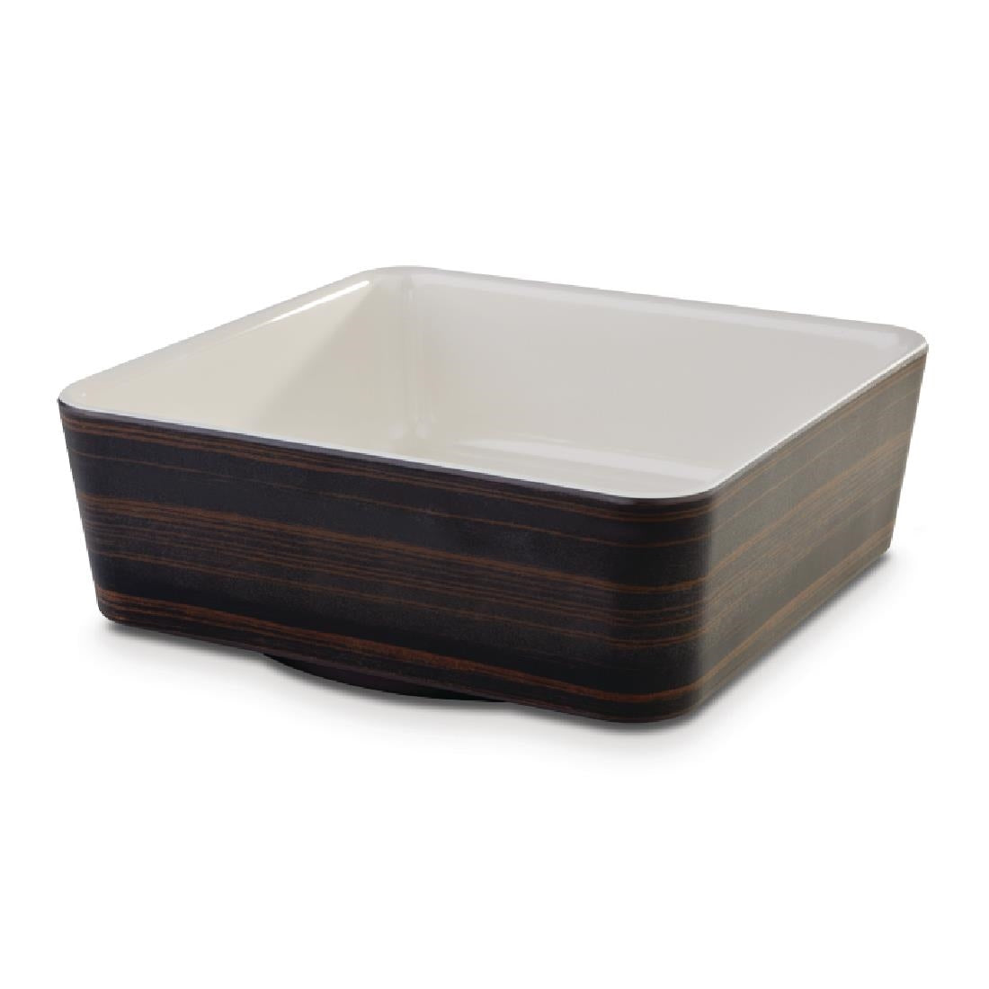 APS+ Melamine Square Bowl Oak and Cream 1.5Ltr