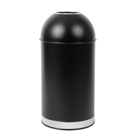 Bolero Bullet Bin with Open Top Lid Black 40Ltr