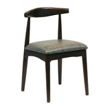Austin Dining Chair Dark Walnut with Helbeck Saddle Ash Seat (2 Pack)