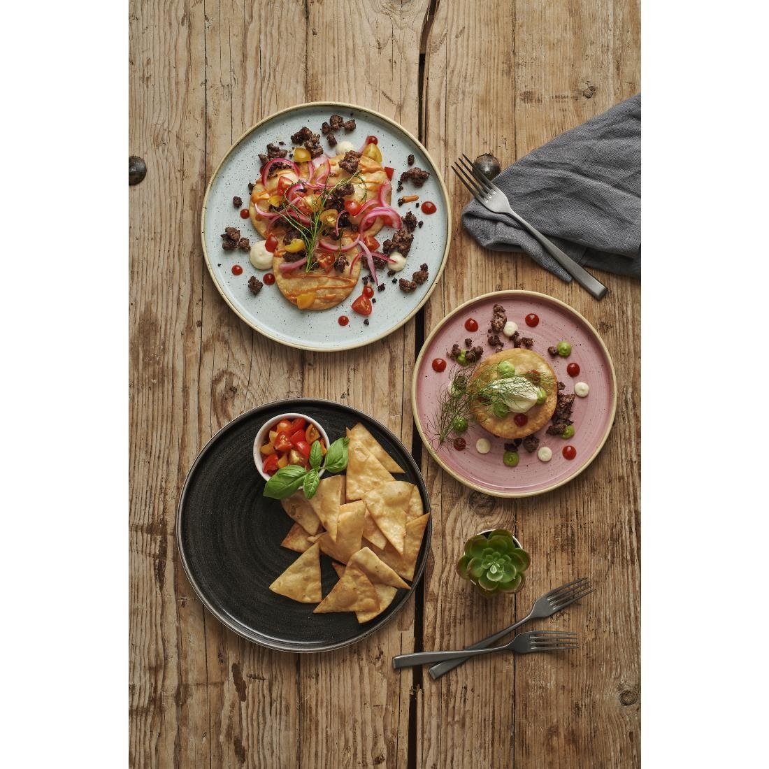 Churchill Stonecast Walled Plates Pink 260mm (6 Pack)