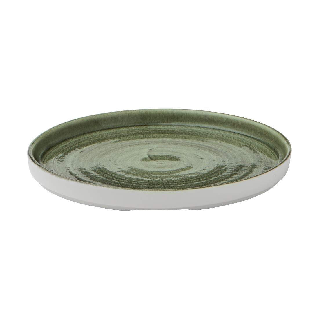 Churchill Stonecast Patina Walled Plates Burnished Green 220mm (6 Pack)