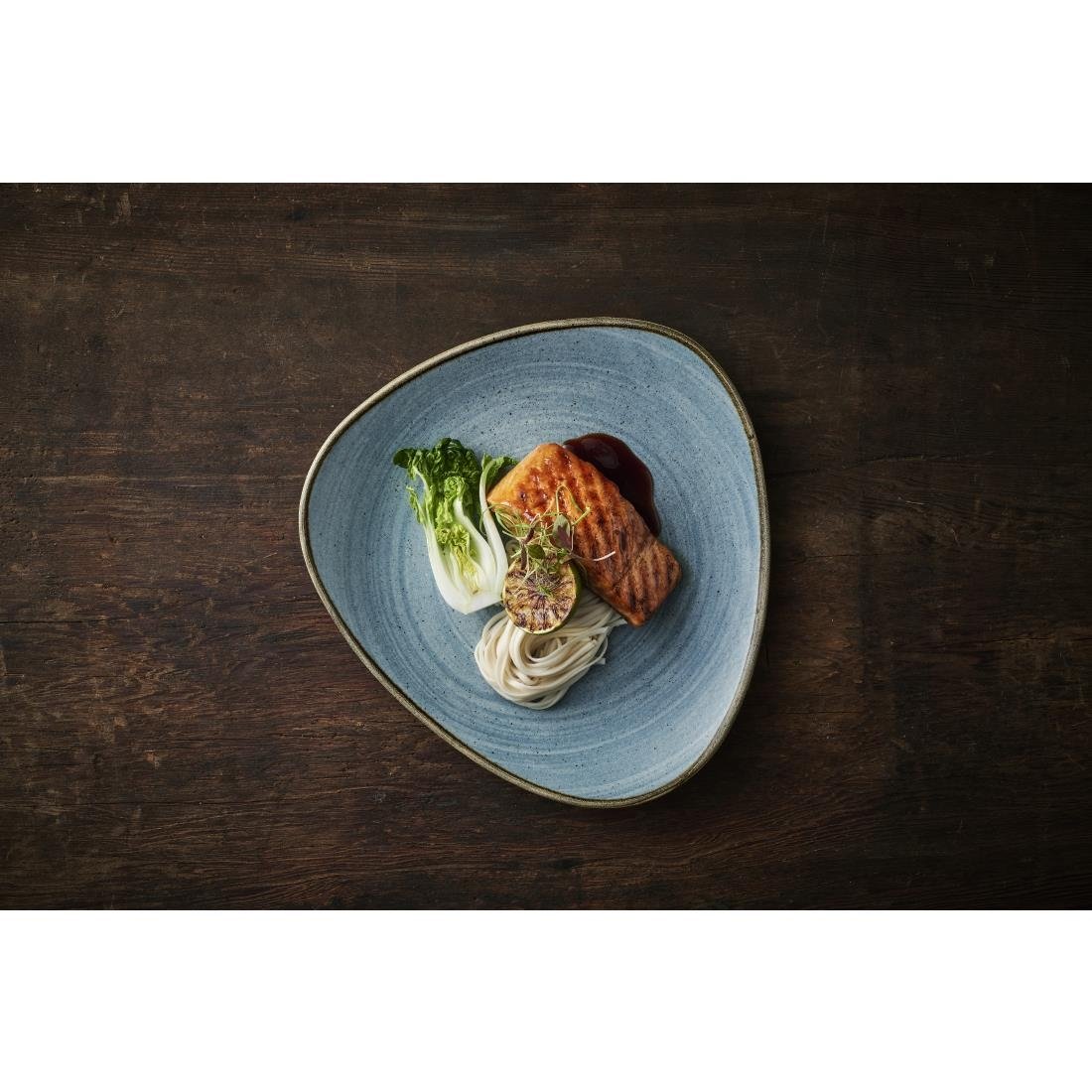 Churchill Stonecast Raw Lotus Plates Teal 228mm (12 Pack)