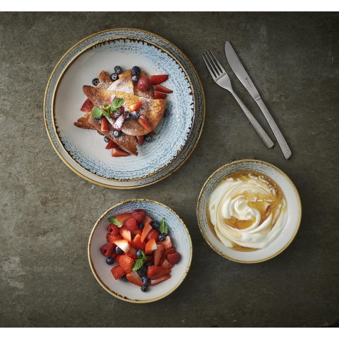 Churchill Homespun Accents Evolve Coupe Plates Aquamarine 260mm (12 Pack)