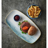 Churchill Homespun Accents Oblong Plates Aquamarine 296x153mm (12 Pack)