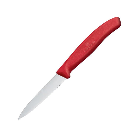 Victorinox Paring Knife Pointed Tip Serrated Edge Red 8cm