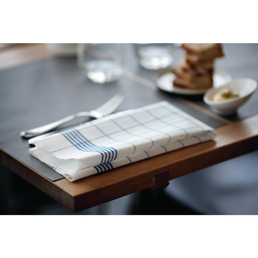 Dunisoft Towel Napkin Blue Check 38x54cm (250 Pack)