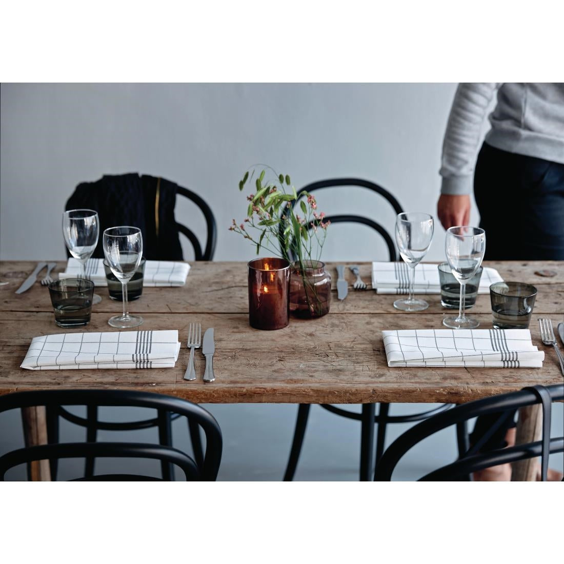 Dunisoft Towel Napkin Grey Check 38x54cm (250 Pack)