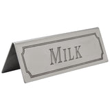 Beaumont Milk Stainless Steel Table Sign