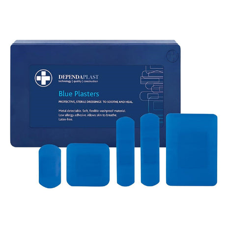 Beaumont Dependaplast Blue Plasters Assorted Sizes (100 Pack)