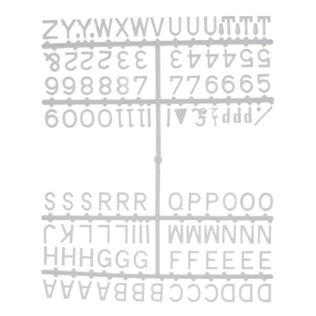 Beaumont 12mm Letter Set (660 characters) White