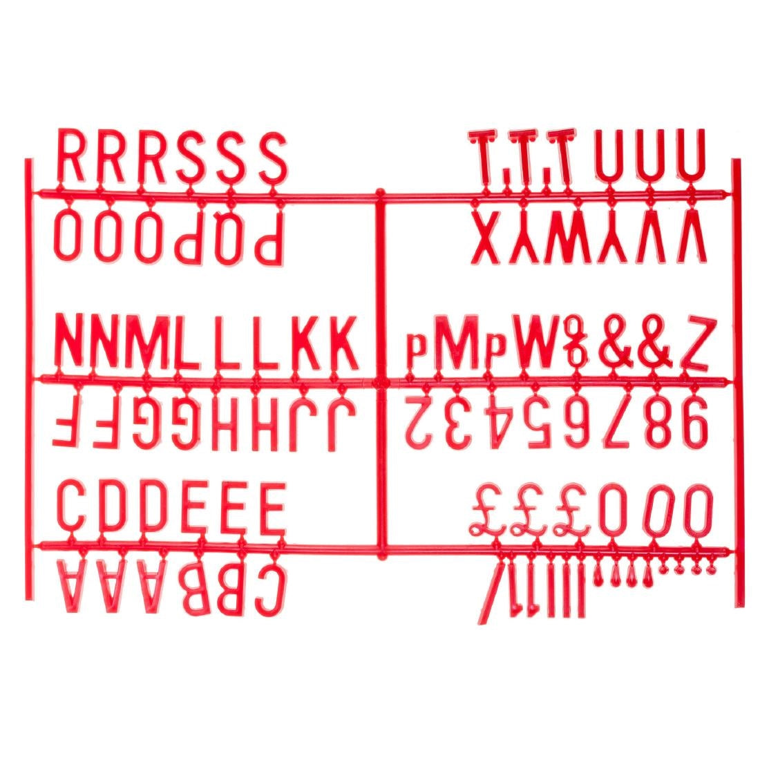 Beaumont 20mm Letter Set (540 characters) Red