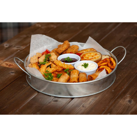 Beaumont Galvanised Tin Serving Platter Round 304mm