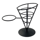 Beaumont Wire French Fry Cone and Ramekin Holder Black