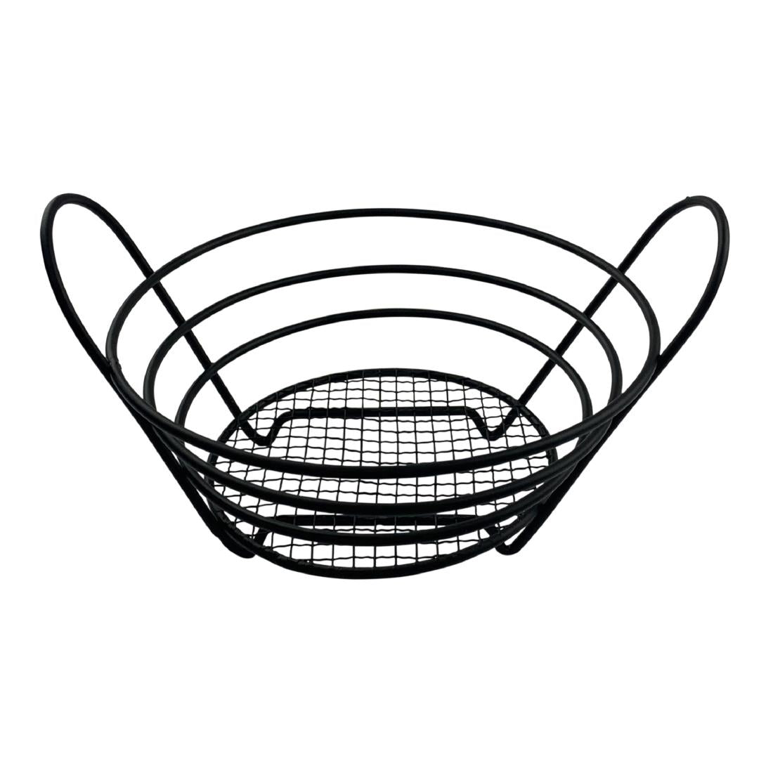 Beaumont Bread Basket with Handles Black 203mm