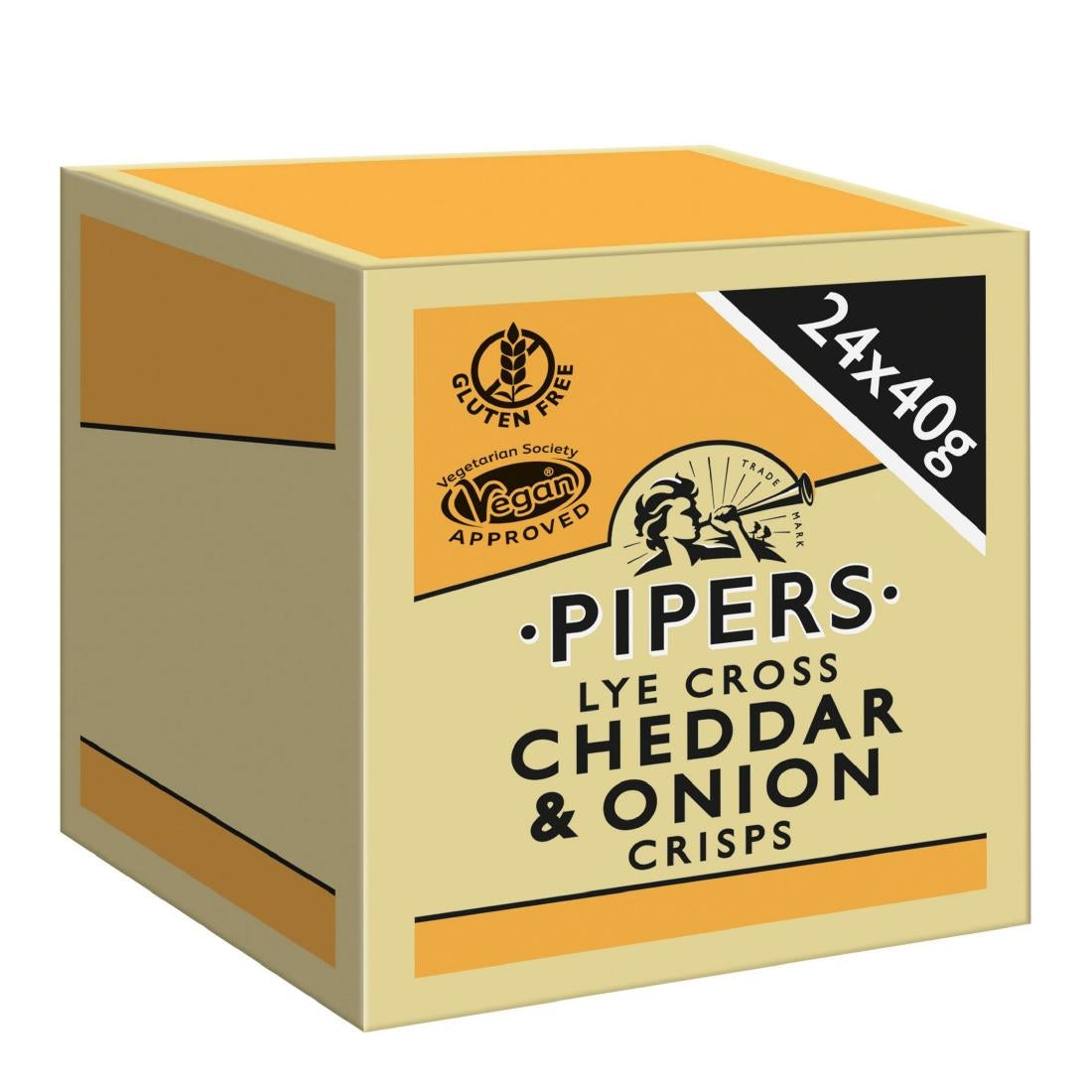 Pipers Lye Cross Cheddar & Onion 40g (Pack of 24)