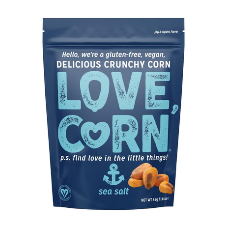 LOVE CORN Sea Salt Crunchy Corn Snack 45g (10 Pack)