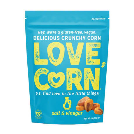 LOVE CORN Salt & Vinegar Crunchy Corn Snack 45g (10 pack)