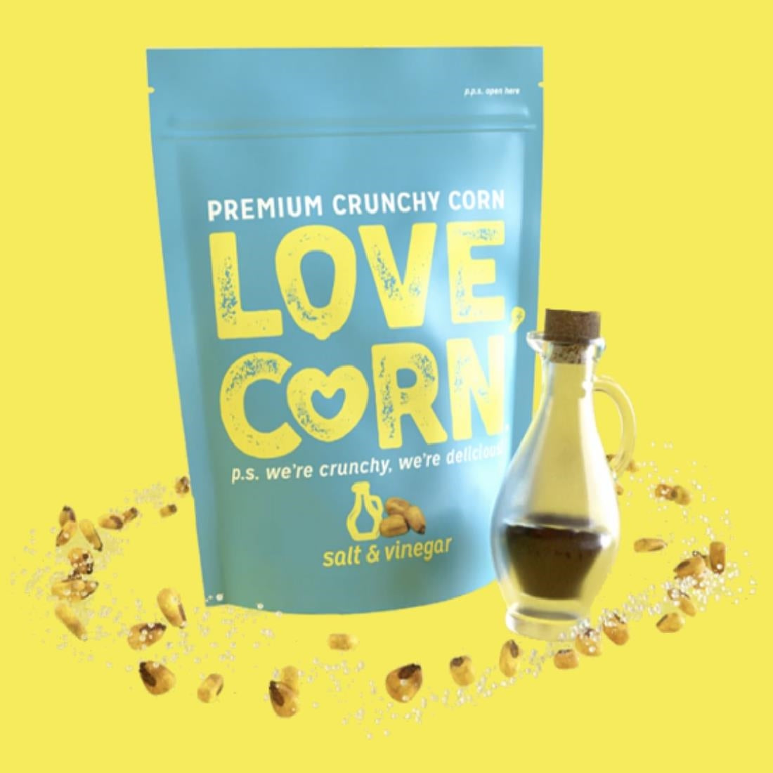 LOVE CORN Salt & Vinegar Crunchy Corn Snack 45g (10 pack)