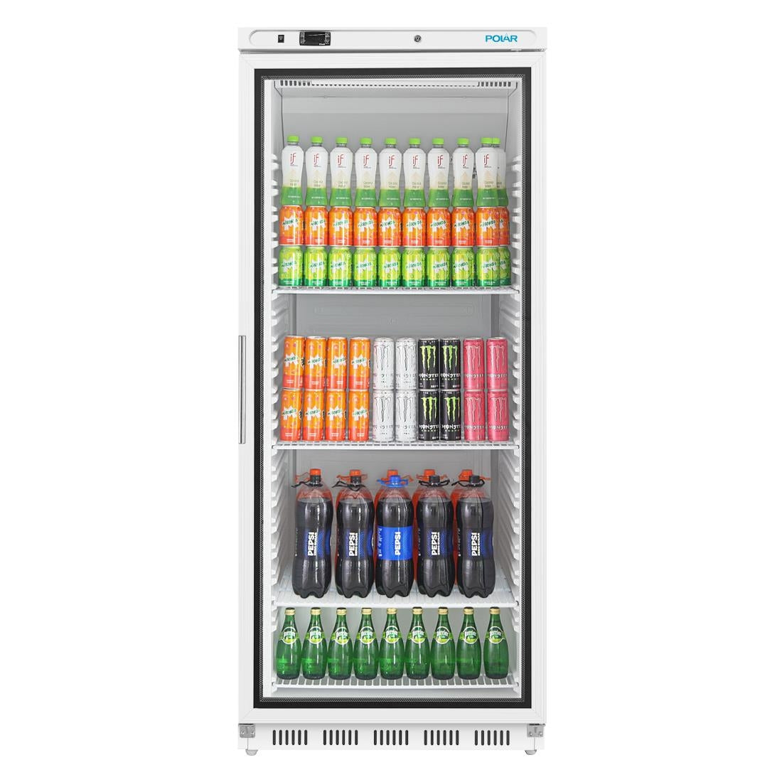 Polar C-Series Upright Display Fridge White 600Ltr
