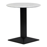 Turin Metal Base 600mm Round Dining Table with Laminate Top in Marble