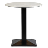 Turin Metal Base 600mm Round Dining Table with Laminate Top in Marble
