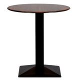 Turin Metal Base 600mm Round Dining Table with Laminate Top in Walnut