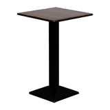Turin Metal Base 600mm Square Poseur Table with Laminate Top in Walnut