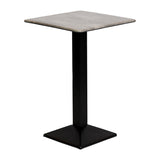 Turin Metal Base 700mm Square Poseur Table with Laminate Top in Concrete