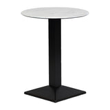 Turin Metal Base 600mm Round Poseur Table with Laminate Top in Marble