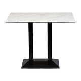 Turin Metal Base Rectangle Poseur Table with Laminate Top in Marble