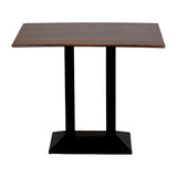 Turin Metal Base Rectangle Poseur Table with Laminate Top in Walnut