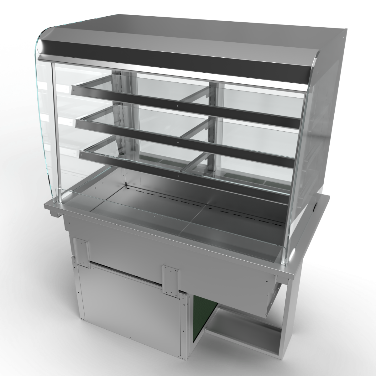 Moffat D3RD Drop-In Refrigerated Multi Tier 3 Shelf Model with Curved Glass Open Front