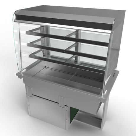 Moffat D3RD Drop-In Refrigerated Multi Tier 3 Shelf Model with Curved Glass Open Front