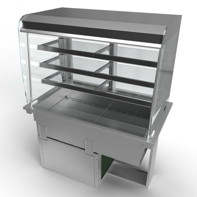 Moffat D3RD Drop-In Refrigerated Multi Tier 3 Shelf Model with Curved Glass Open Front