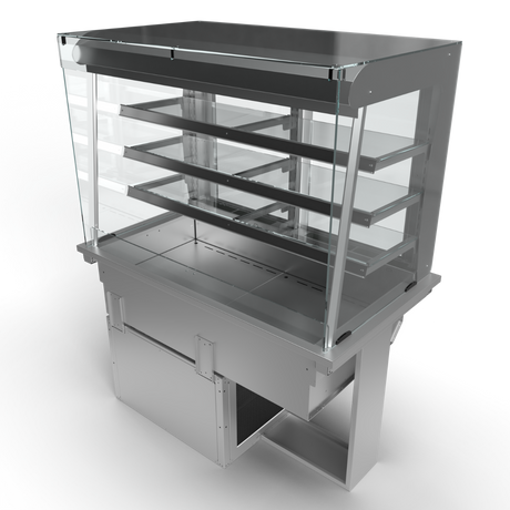 Moffat D3RDSL Drop-In Refrigerated Multi Tier 3 Shelf Model with Square Glass Open Front