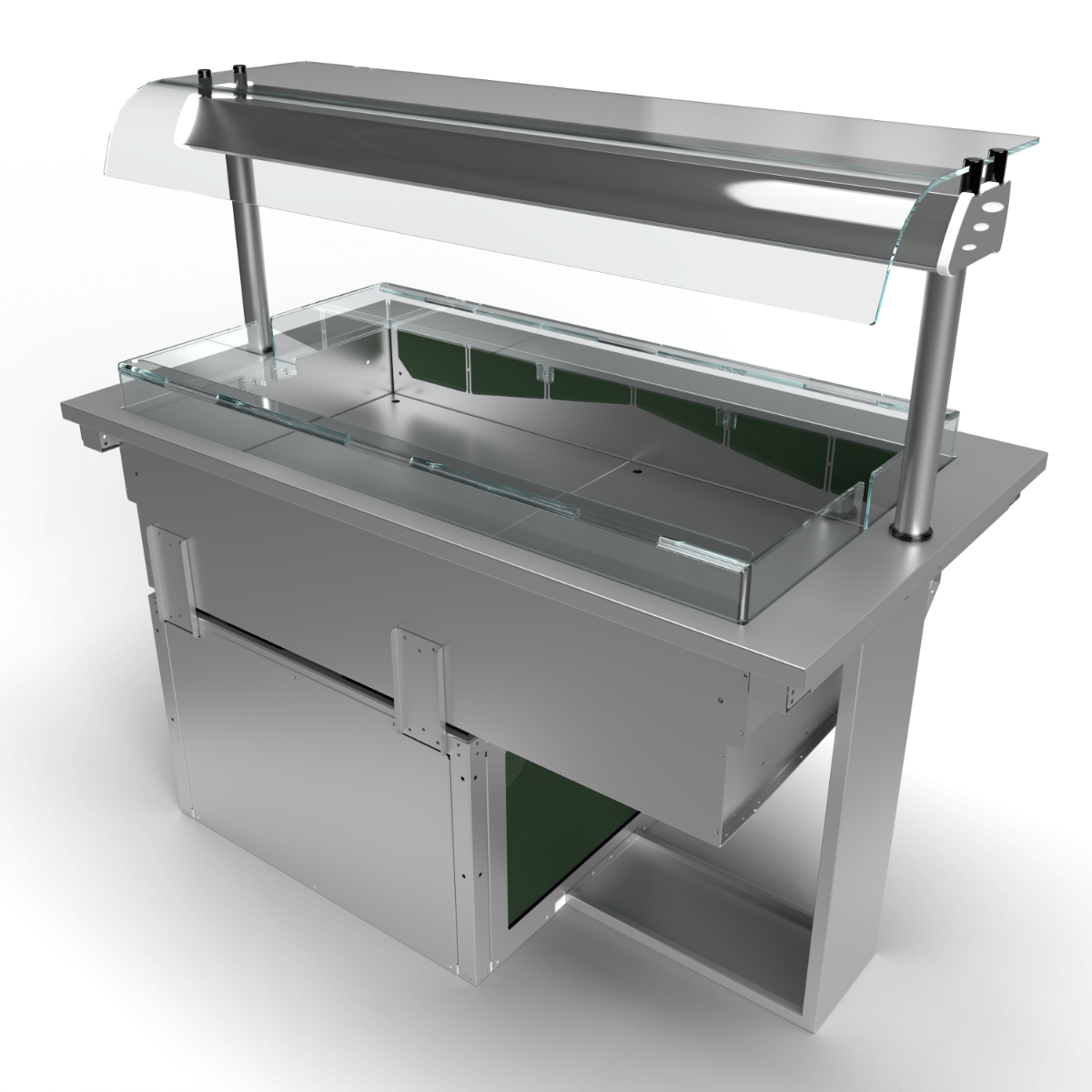 Moffat D3RW Drop-In Refrigerated Well Model with Curved Glass Open Front Gantry