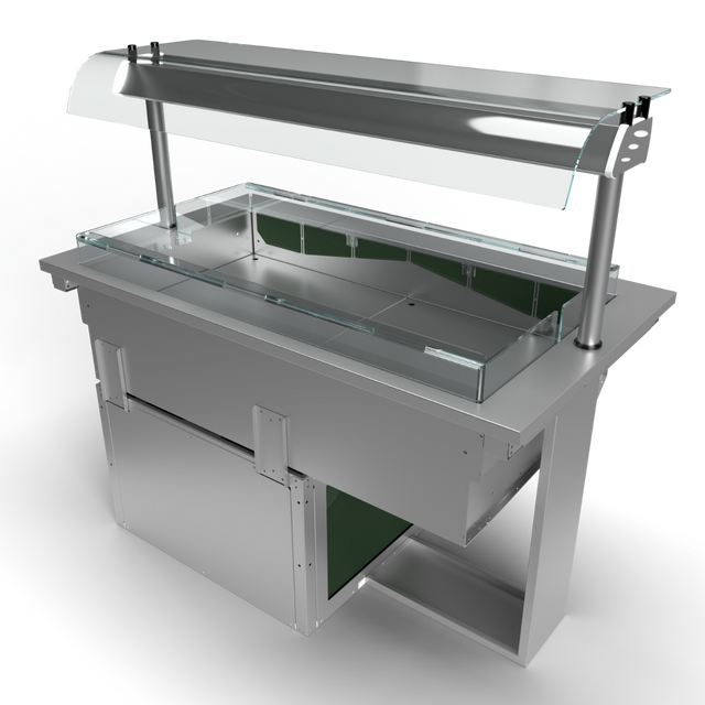 Moffat D3RW Drop-In Refrigerated Well Model with Curved Glass Open Front Gantry