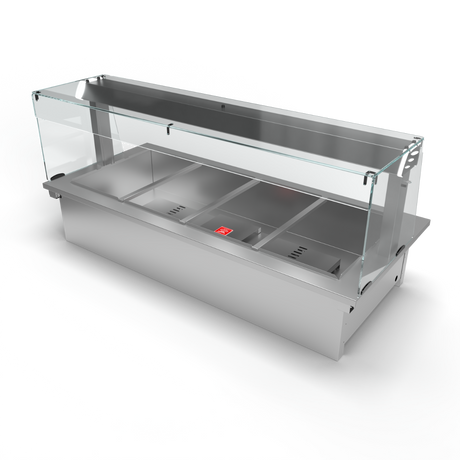 Moffat D4BMSL Drop-In Bain Marie Dry Heat Model with Square Glass Open Front Gantry