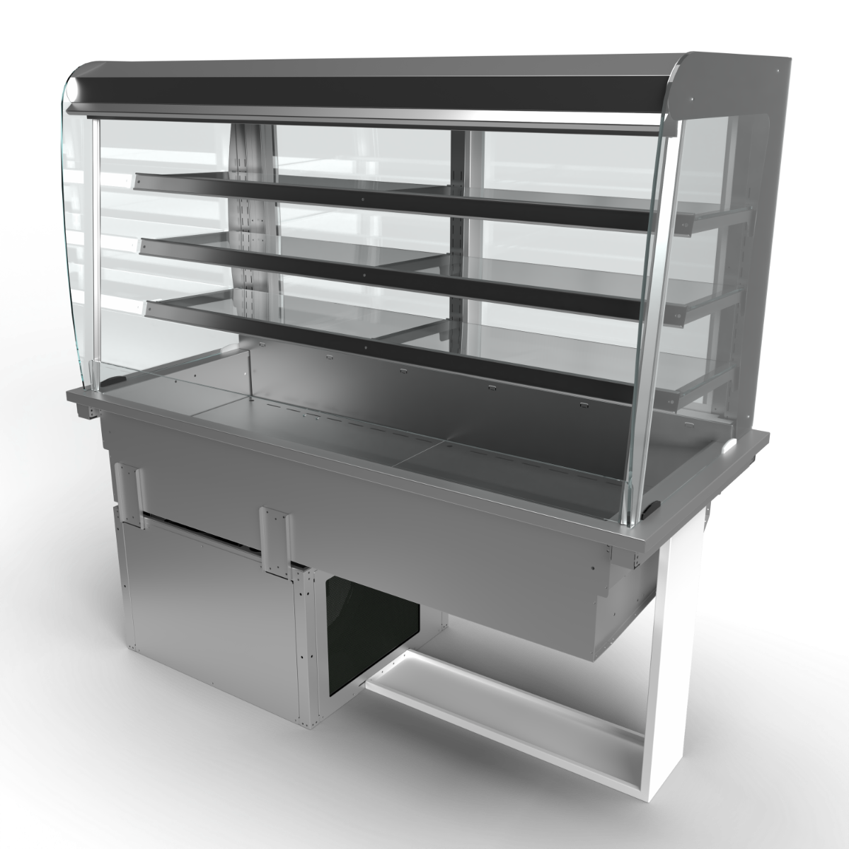 Moffat D4RD Drop-In Refrigerated Multi Tier 3 Shelf Model with Curved Glass Open Front