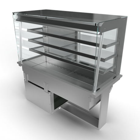 Moffat D4RDSL Drop-In Refrigerated Multi Tier 3 Shelf Model with Square Glass Open Front