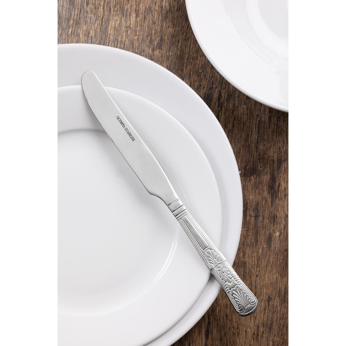Olympia Kings Solid Handle Table Knife (12 Pack)