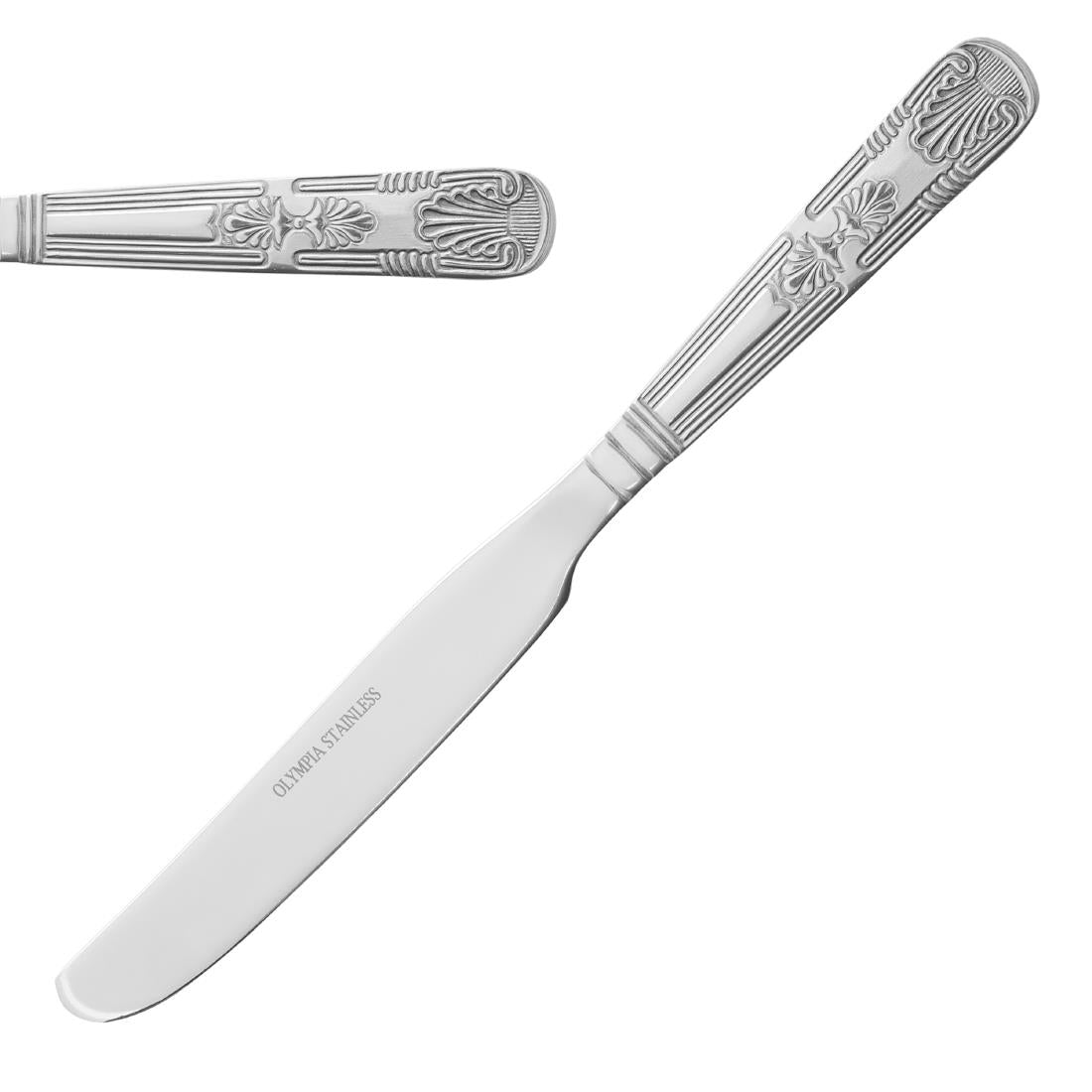 Olympia Kings Solid Handle Dessert Knife (12 Pack)