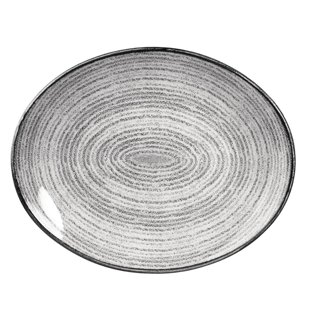 Churchill Studio Prints Homespun Stone Grey Oval Coupe Plates 317 x 255mm