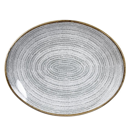 Churchill Studio Prints Homespun Stone Grey Oval Coupe Plates 270 x 229mm