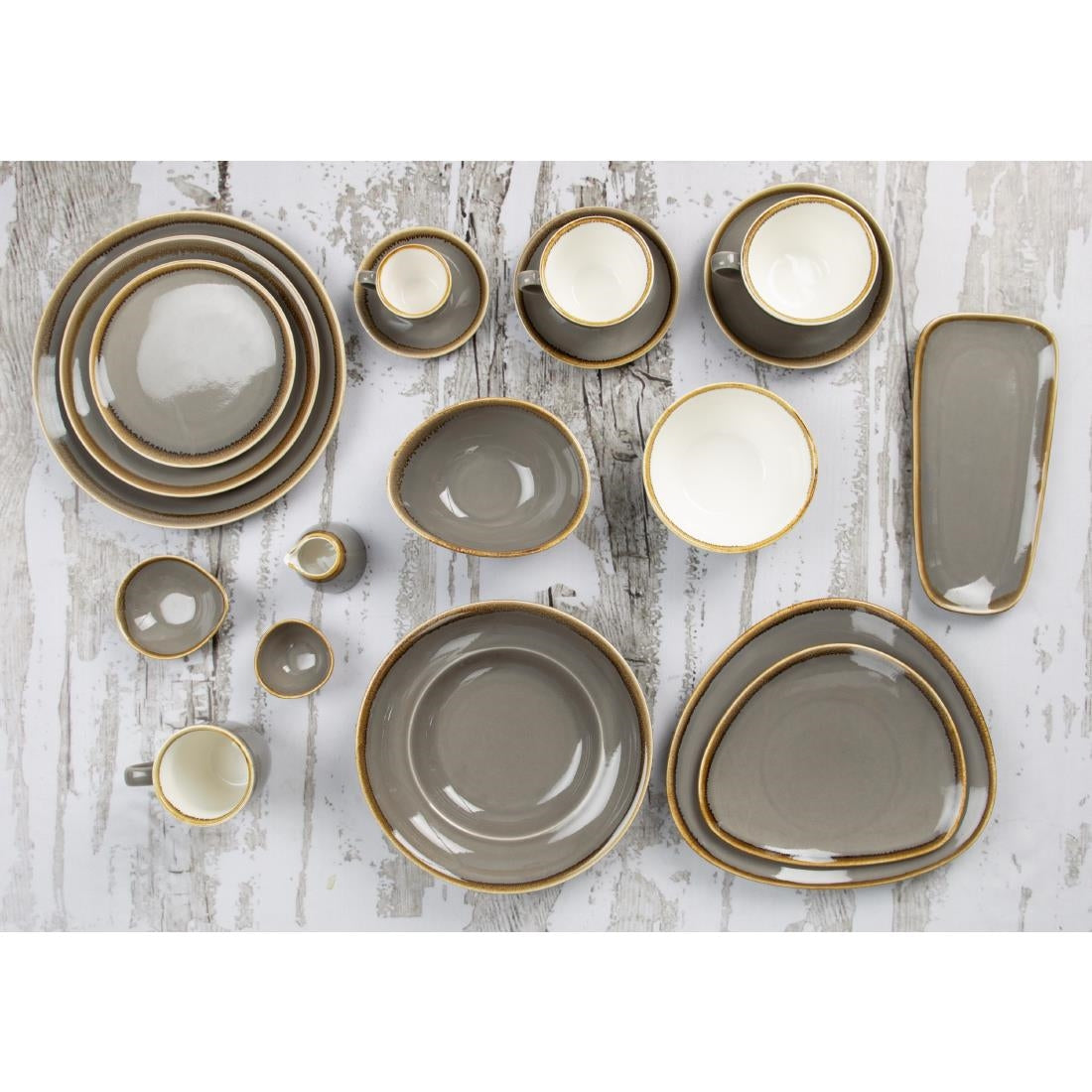 Olympia Kiln Smoke Round Coupe Plates 180mm (6 Pack)